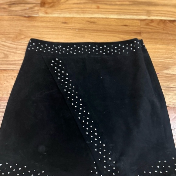 Intermix Black Suede Skirt with Silver Studs - Picture 2 of 10